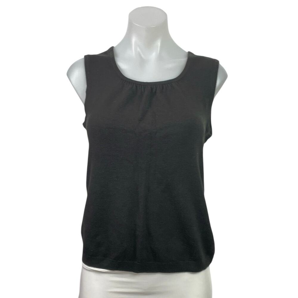 Kim Rogers Cashmalon Women's Black Knit Sleeveless Camisole Cami Tank Top Size M